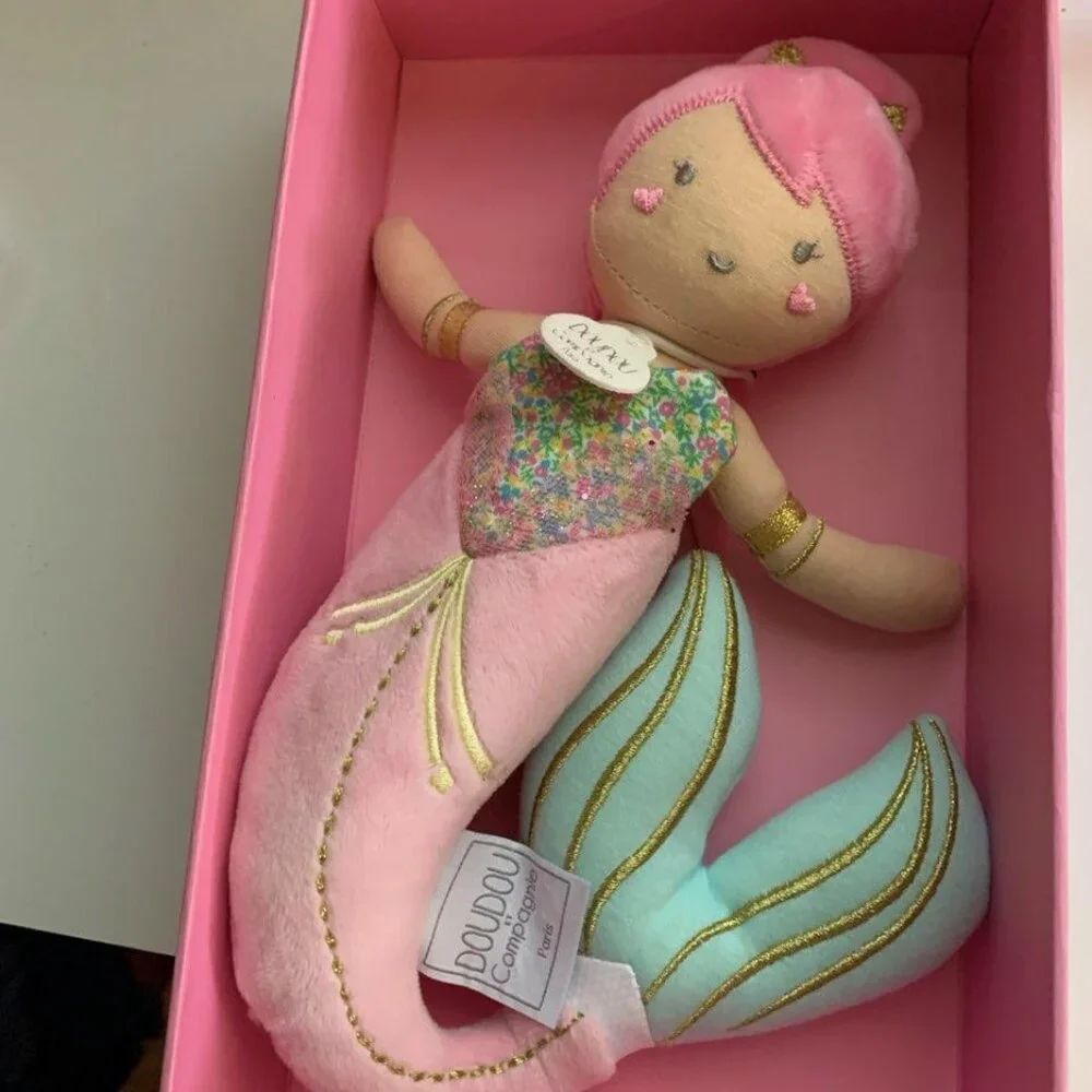 Doudou et Compagnie Paris Alizée Mermaid Doll Plush Toy Mermaid Collectible
